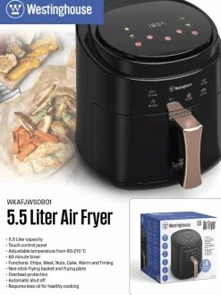 Airfryer 5,5 Liter Zwart Westinghouse