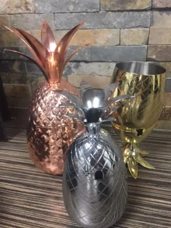 Ananas beker zilver gelijnd 400ml Cosy & Trendy