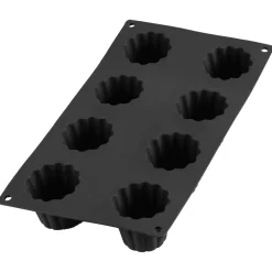 Bakvorm voor 8 Cannelés Bordelais Zwart Silicone Lékué