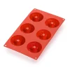 Bakvorm voor 6 Mini Tulband Rood Silicone Lékué