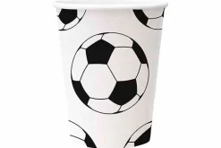 Beker karton 25 cl voetbal set van 8 PAW