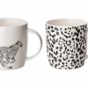 Bekers met oor 36cl Animal Leopard set van 2