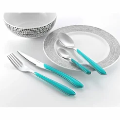Bestekset 24 delig Eclat turquoise Amefa