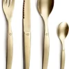 Bestekset 16 delig Lou Laguiole Jet Stonewash Champagne