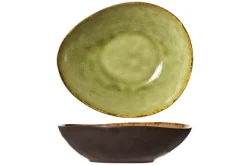 Bord diep ovaal groen 19,5 cm Mossa