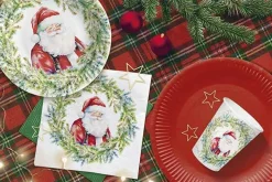 Bord karton 18 cm Christmas set van 8 PAW