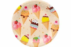 Bord karton 23 cm Icecream set van 8 PAW