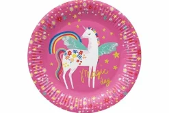 Bord karton 23 cm Unicorn set van 8 PAW