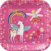 Bord karton vierkant 23 cm Unicorn set van 8 PAW