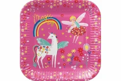 Bord karton vierkant 23 cm Unicorn set van 8 PAW