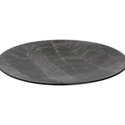 Bord zwart-wit 27 cm Leaf
