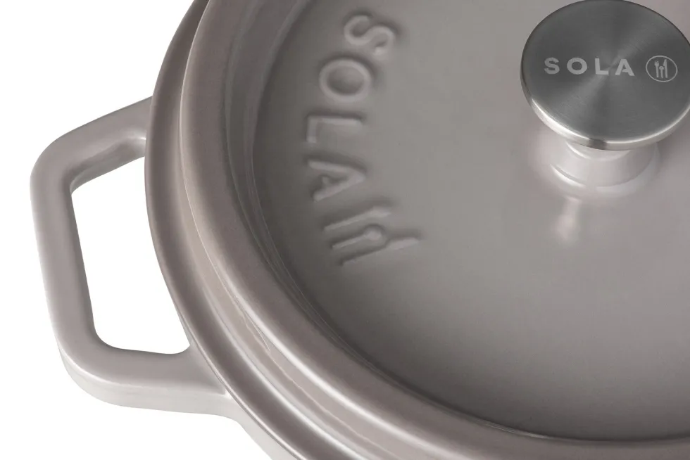 Braadpan 24 cm gietijzer grijs Sola