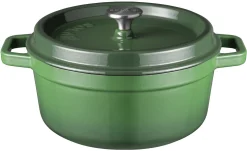 Braadpan 24 cm gietijzer groen Sola