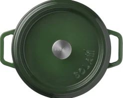 Braadpan 28 cm gietijzer groen Sola