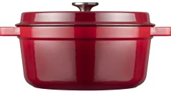 Braadpan 28 cm gietijzer rood Sola