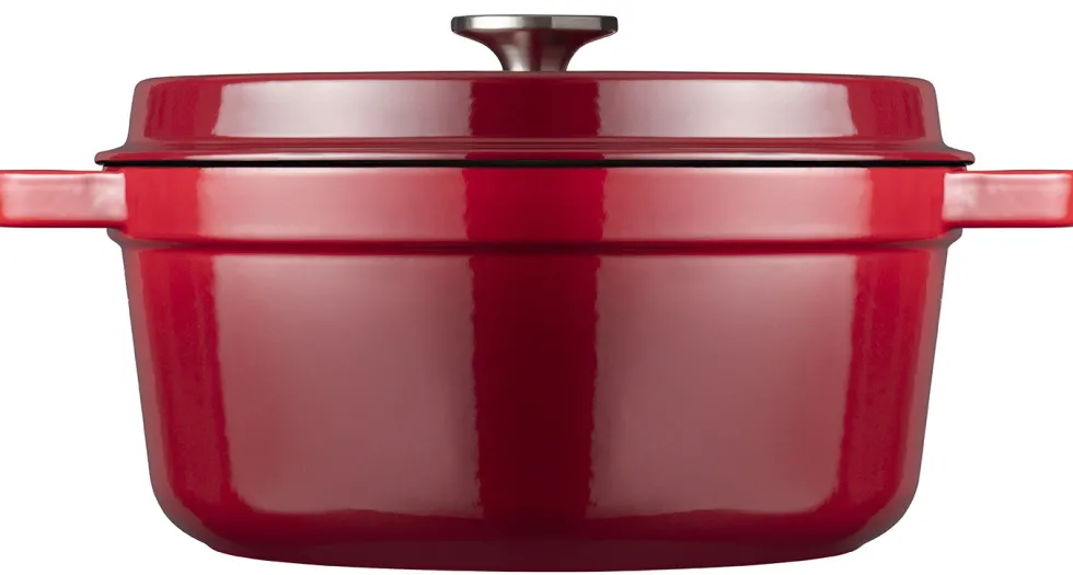 Braadpan 28 cm gietijzer rood Sola