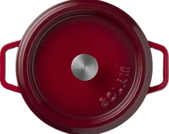 Braadpan 28 cm gietijzer rood Sola