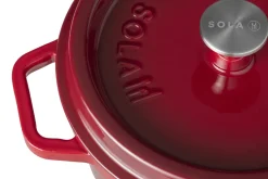 Braadpan 28 cm gietijzer rood Sola