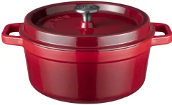 Braadpan 28 cm gietijzer rood Sola