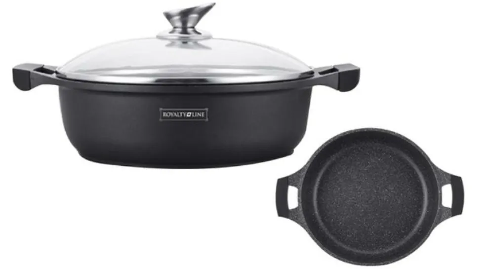 Braadpan 26 cm marmeren coating laag model