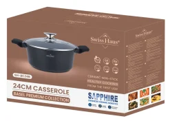 Braadpan 24 cm marmeren coating 4 liter