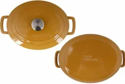 Braadpan gietijzer 31 cm geel Fontestic
