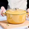 Braadpan gietijzer 24 cm geel Fontestic