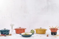 Braadpan gietijzer 24 cm geel Fontestic