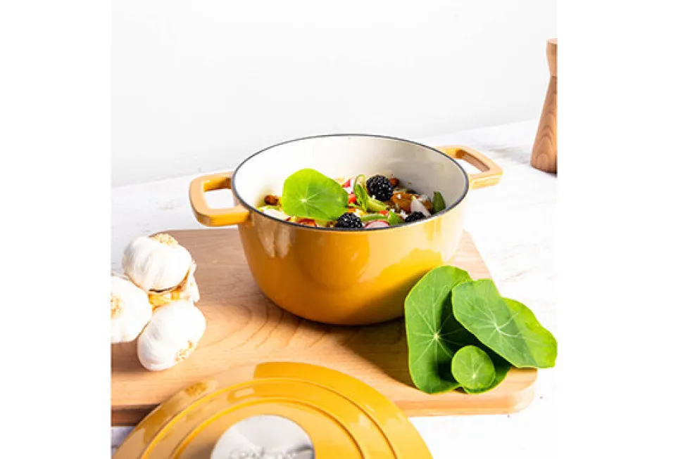 Braadpan gietijzer 20 cm geel Fontestic