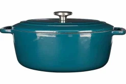 Braadpan gietijzer 31 cm groen petrol Fontestic