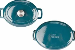 Braadpan gietijzer 31 cm groen petrol Fontestic