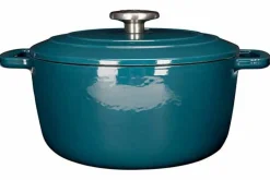 Braadpan gietijzer 24 cm groen petrol Fontestic