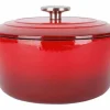 Braadpan gietijzer 24 cm rood Fontestic