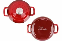 Braadpan gietijzer 20 cm rood Fontestic