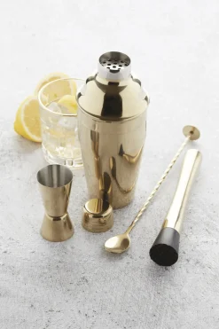 Cocktailset 4-delig RVS Goud