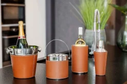 Cocktail shaker RVS bruin leder