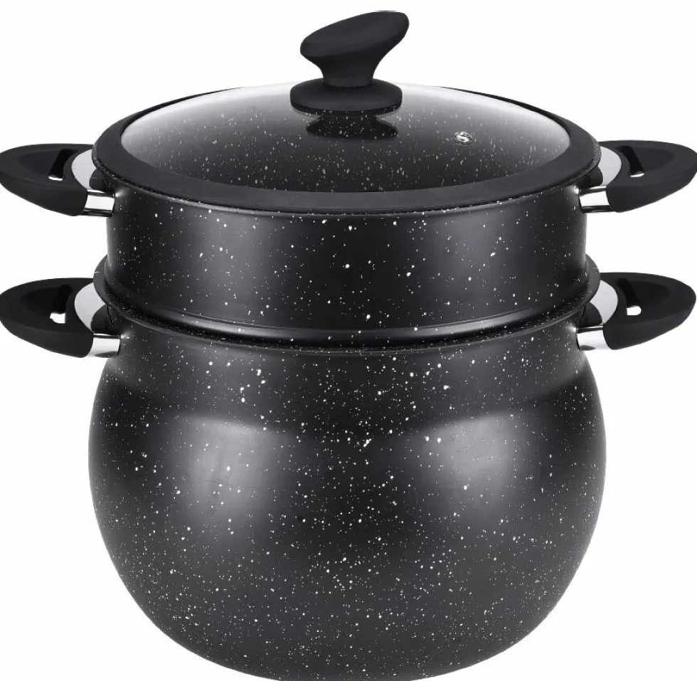 Couscous pan RVS 11 liter marmeren coating