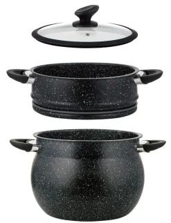 Couscous pan RVS 11 liter marmeren coating
