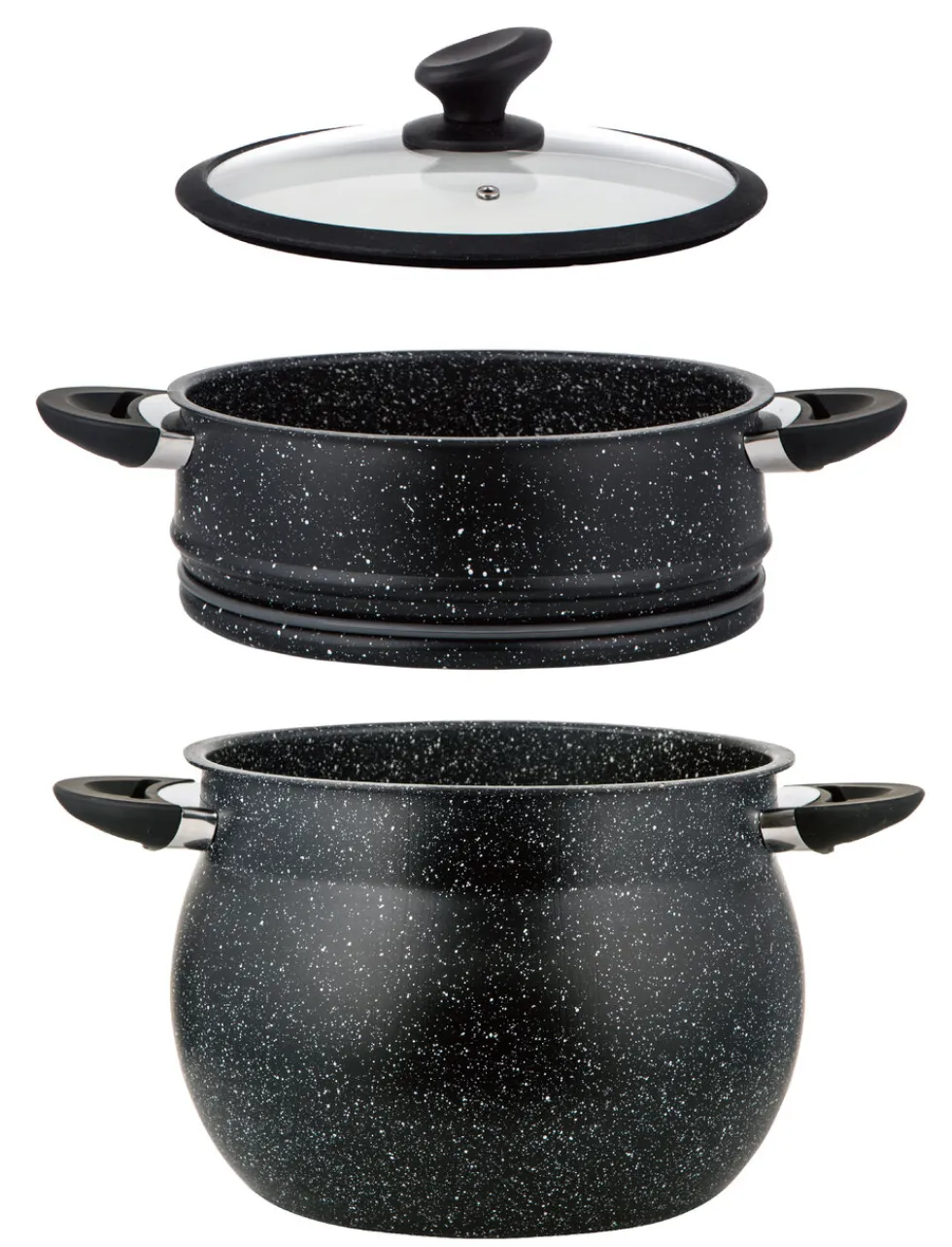 Couscous pan RVS 11 liter marmeren coating
