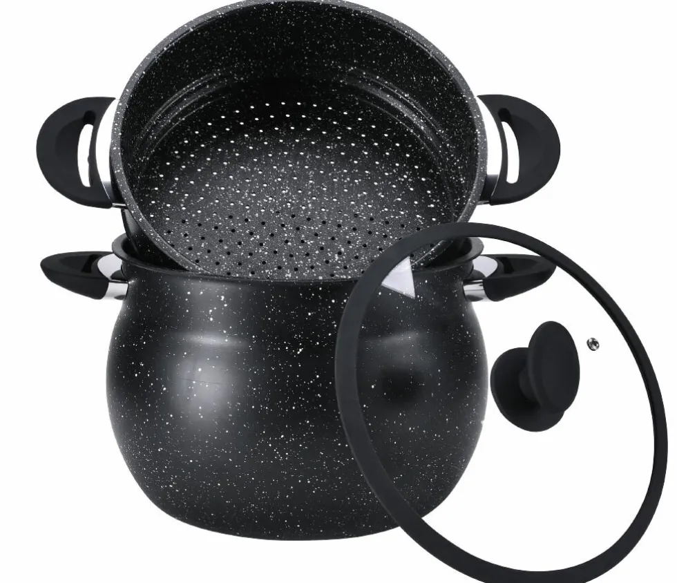 Couscous pan RVS 11 liter marmeren coating