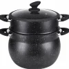 Couscous pan RVS 9 liter marmeren coating