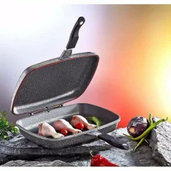 Dubbele grillpan 28 cm