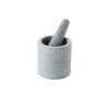 Dubbelzijdige vijzel en stamper half-gepolijst graniet 11x h11cm