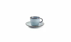 Espressokop 9 cl en schotel licht blauw Marrakesh