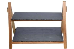 Etagere leisteen- hout 40 cm