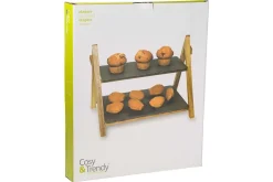 Etagere leisteen- hout 40 cm