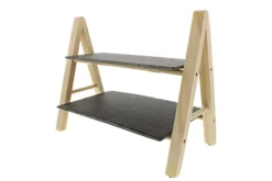 Etagere leisteen- hout 32 cm