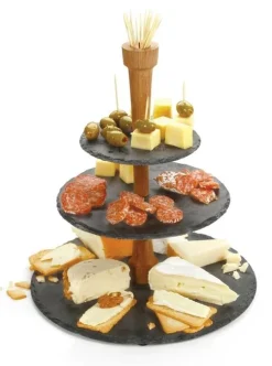 Etagere leisteen hout 3 laags