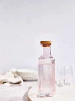 Fles 1 liter met kurk Raya Roze