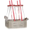 Flessen set Country Style met rietje